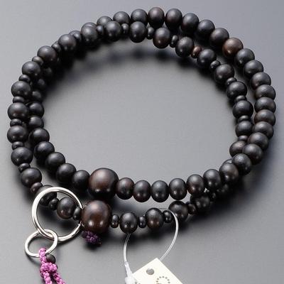 Altar Shop Takita Prayer Jodo Sect Authentic Prayer for Striped Ebony 8 Pure Silk Hanabon Beads Bag Kyoto Prayer Double Certificate Included [Buddhist