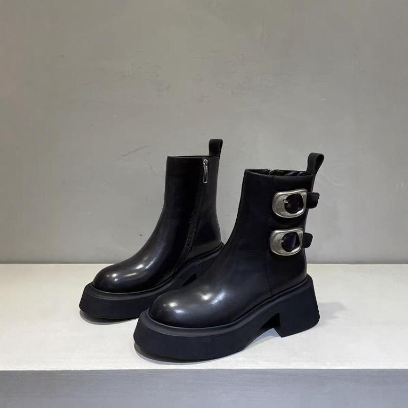 Mode 2025 Neu Herbst Winter Punk Style Mode Plateau Runde Zehe Damen Kniehohe Stiefel Dicke Sohle Hohe Absätze Schuhe Stiefel