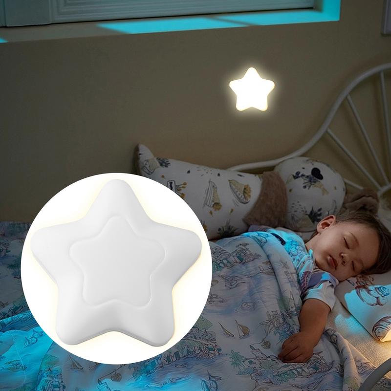 USB Night Light Star Shape Night Lamps for Kids USB Charging Cute Star Lamp 2 Colors Light Up Decor for Bathroom Bedroom Wall