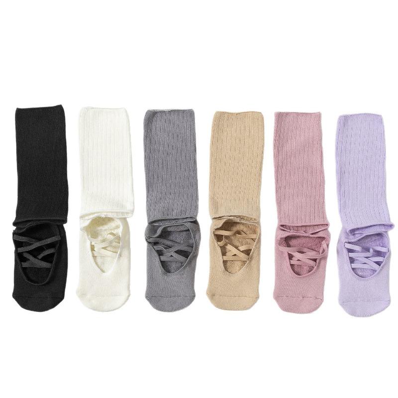 Chaussettes de sol à cerceau antidérapantes pour danse d'intérieur, Pilates, dos nu, yoga pour femmes printemps et automne