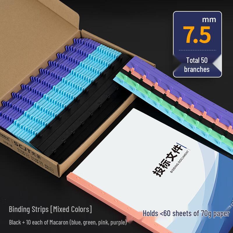 Plastic 10-Hole Loose-Leaf Binding Strips 1930₽