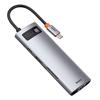 Multifunctional 8in1 USB HUB USBC PD 100W HDMI SD and microSD Card Reader 3x USB 32 RJ45 Gray