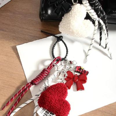 Hjärta Flätat Nyckelring Väska Berlocker Plånbok Handväska Väskaccessoarer Ryggsäck Hänge Berlock Bilnyckelring Hängande Prydnader