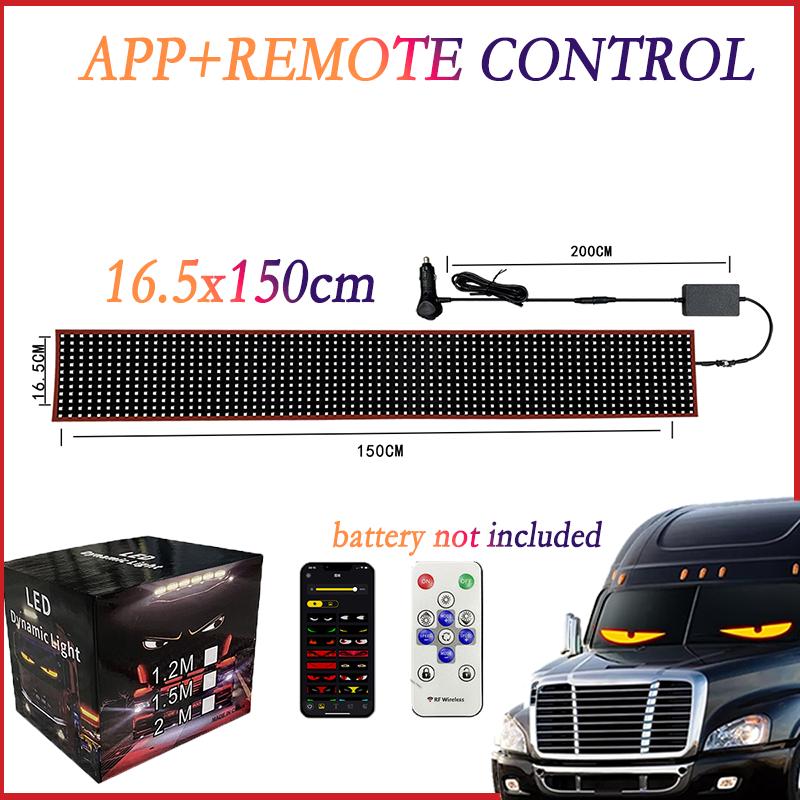Devil Eyes Light Bluetooth APP Control LED Display Scrolling Sign Light for Car Truck Windshield LED Pixel Panel Light Remote