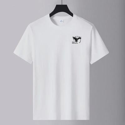 2025 Men's Summer Cotton Round Neck Short Sleeve T-shirt - Youth Fashion, Loose Fit, Trendy All-match Print