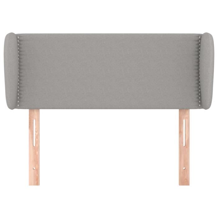 VidaXL Tête de lit avec oreilles Gris clair 103x23x78-88 cm Tissu3116994