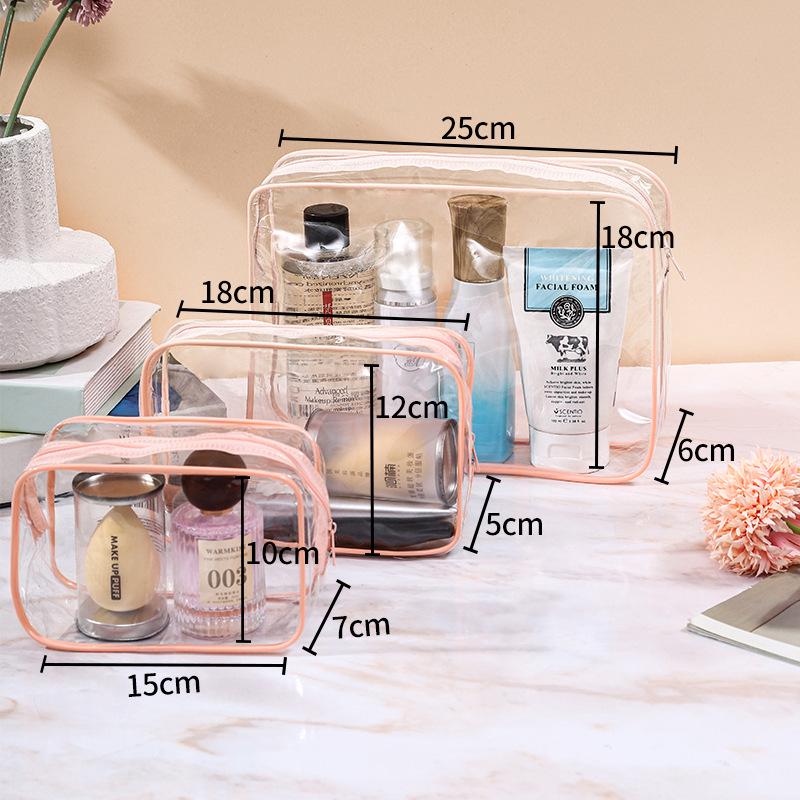 Large Capacity Transparent PVC Makeup & Toiletry Bag for Convenient Travel