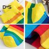 6 Pairs Unisex Winter Socks Colorful Rainbow Stripe Mid-tube High Elasticity Keep Warm Anti-slip Thick Couple Socks Casual Sport Socks
