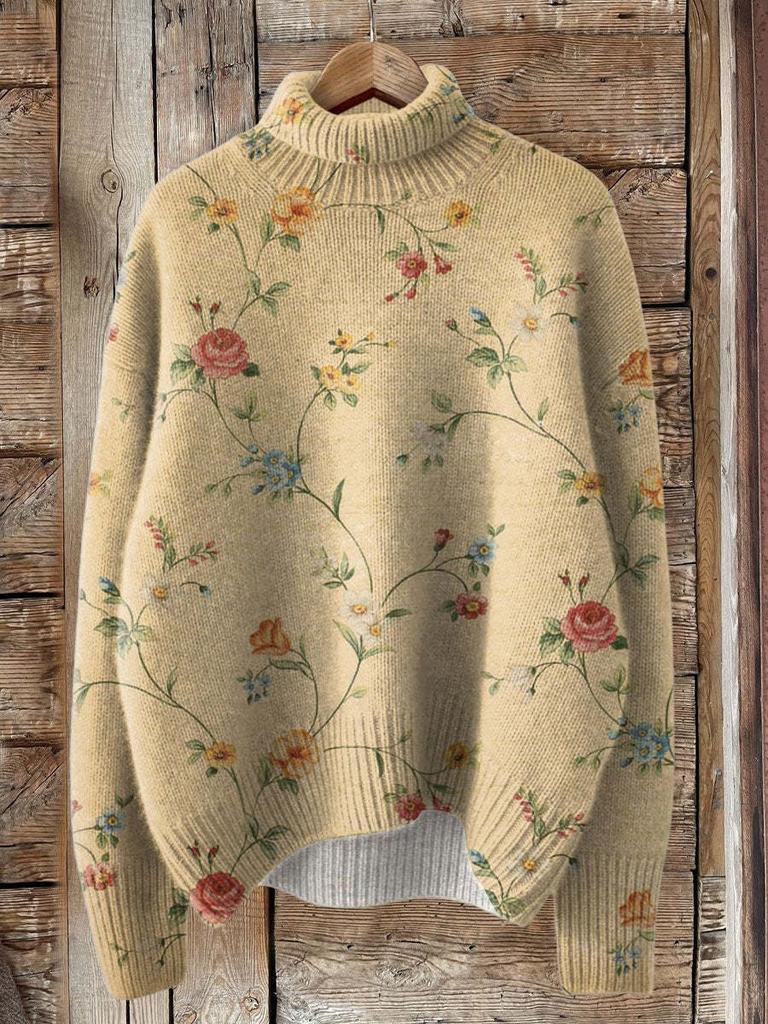 New Christmas abstract print casual cape jacket cardigan thick needle sweater
