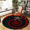 Rotes und Schwarzes Abstraktes Spiraldesign Wandkunst DruckRunder Rutschfester Stuhlmatte Stuhlteppich für Büro Teppiche für Bürodekoration Geschenk für Valentinstag Mot