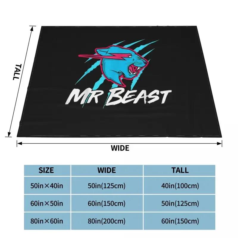 Logo Mr Beast Deka Fanny Tiger Fleece Jaro Podzim Prodyšné Lehké přehozené deky na pohovku Kancelář