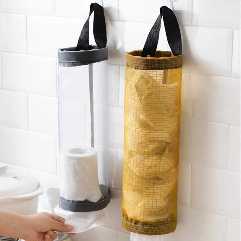 Wall-Mounted Pull-Out Trash Bag Holder: Large Capacity, Multi-Color Storage for Kitchen and Shoes