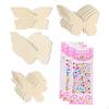 28x Wooden Butterfly Cutouts Shapes DIY Tags Blank Ornaments Wood Slices