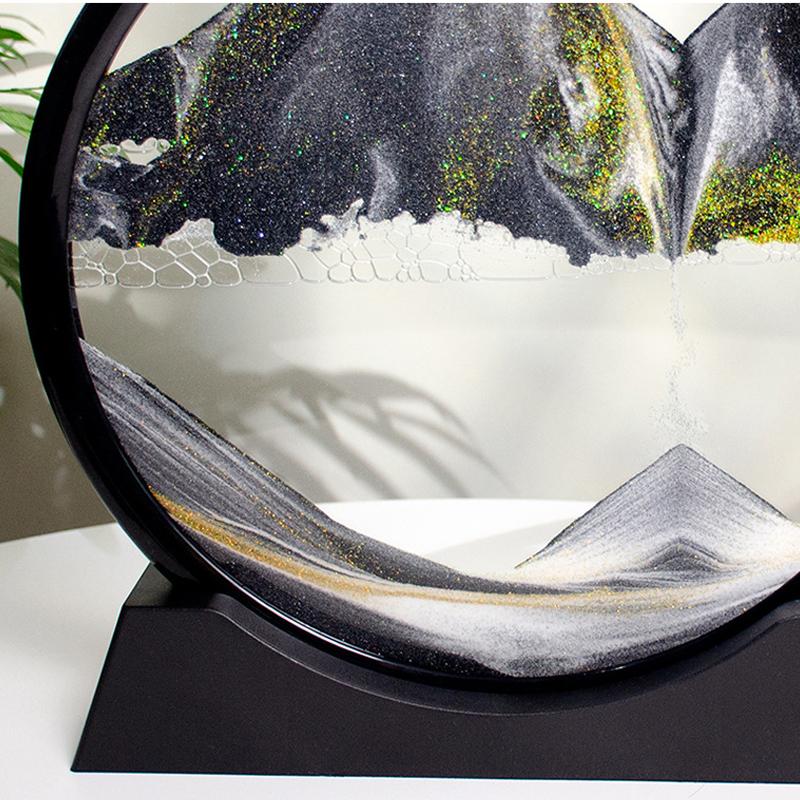 3D Flowing Sand Painting 7-inch Desktop Decoration Home Living Room Decoration Office Ecological Flowing Sand Painting Crafts