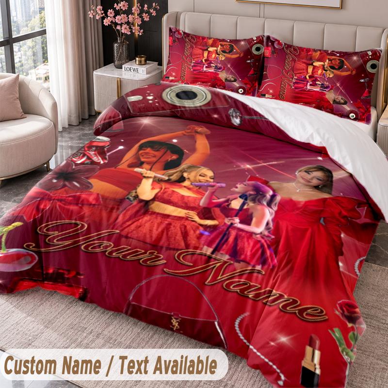 Custom Name Text 3Pcs Bedding Set Ayliva Duvet Cover And Two Pillowcases