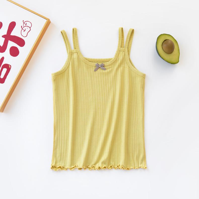 Children's Summer Strappy Tank Top with Sweet Bow - Comfortable Modal Fabric