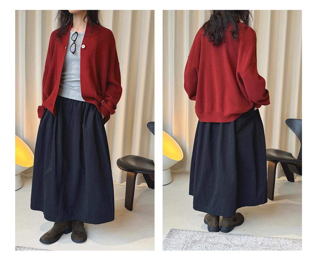 Louvre Korean Style High Waist Buttoned Elastic 3D Slimming Long Skirt - Women's Casual Spring Collection