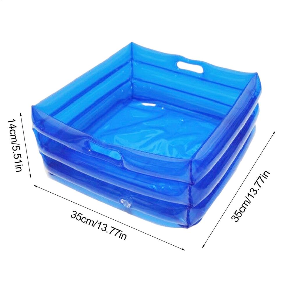 Portable Swimming Pool Footbath Bath Inflatable Multifunctional Foot Wash Basin Beach Camping Home Blue Foot Bath