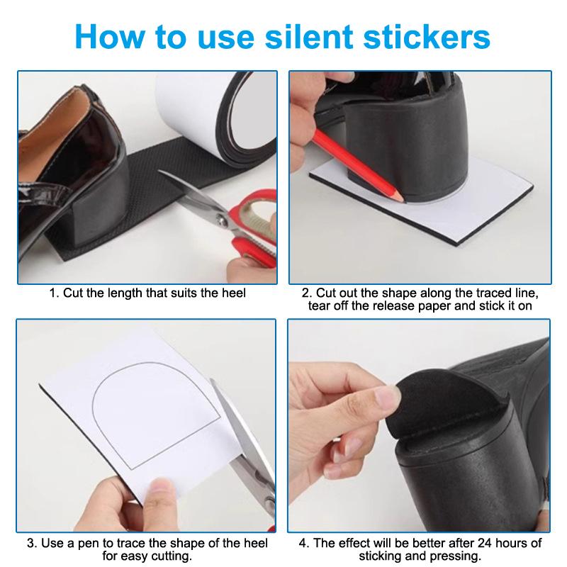 1Roll Thick Anti-Slip Mute Shoe Sole Patches For Repairing Holes Protecting Soles Suitable For High Heels And Sports Shoes
