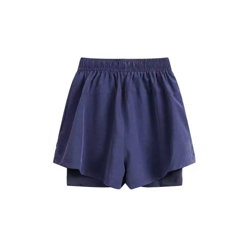 Quick-Dry Breathable Anti-Exposure Elastic Waist Loose Running Shorts, Plus Size Double-Layer Fitness Shorts