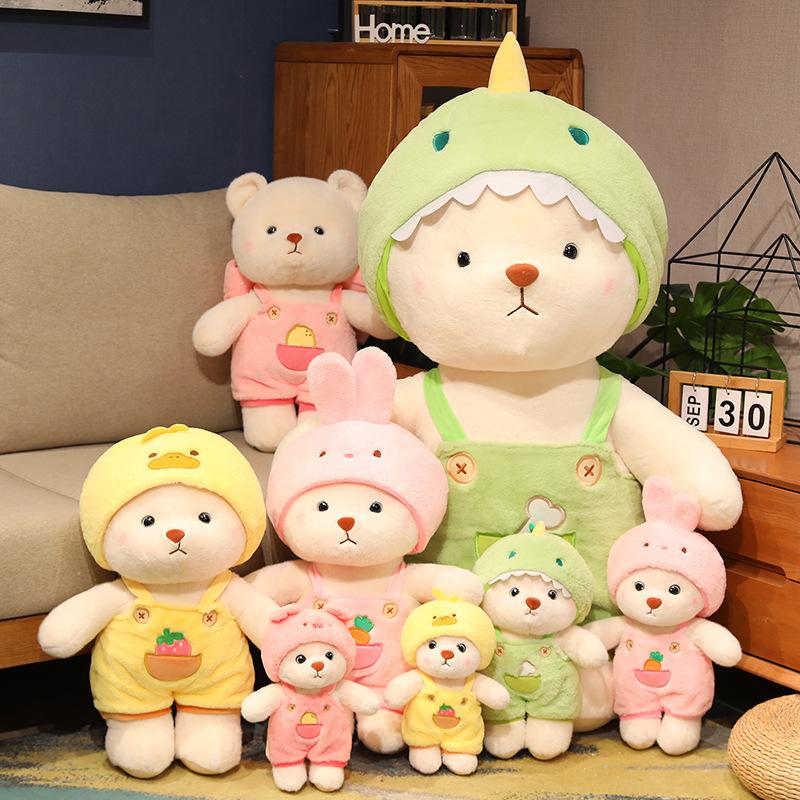 New Transformation Teddy Bear Plush Toy Cute Dressing Hug Bear Doll Cloth Doll Valentine's Day Gift