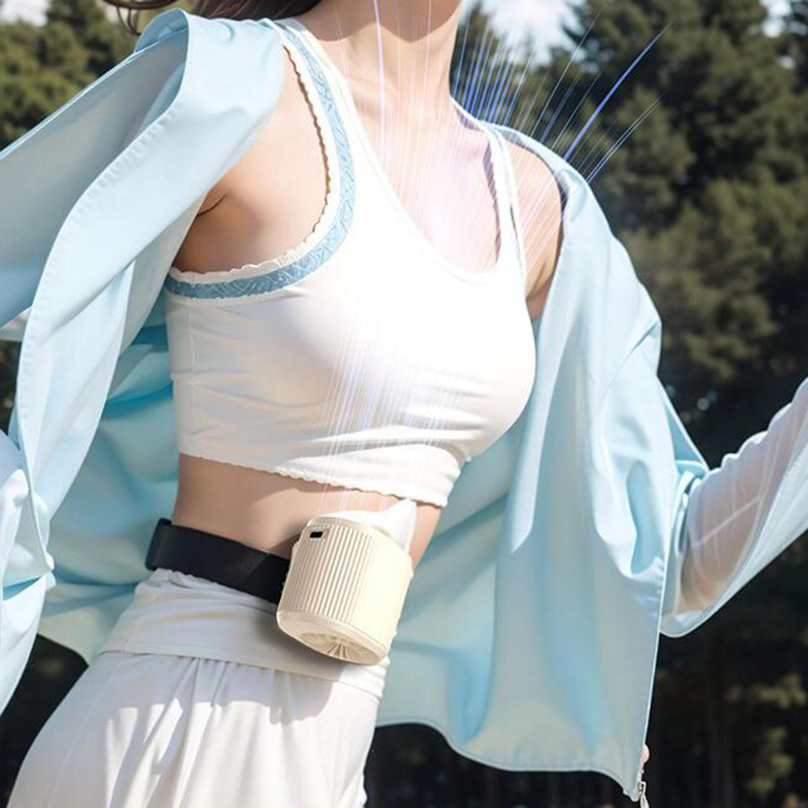 

Крепление на поясе вентилятор 3 регулировки ветра летний охлаждающий подарок USB стол бесшумный для садоводства работа на открытом воздухе Cream Color White