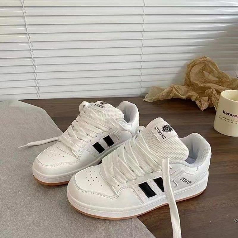 

Хонконгский стиль, чувство дизайна, хлебные туфли женские, ins, тренд 2025, осень, новинка, студенческие, универсальные, спортивные, повседневные, белые кеды 40