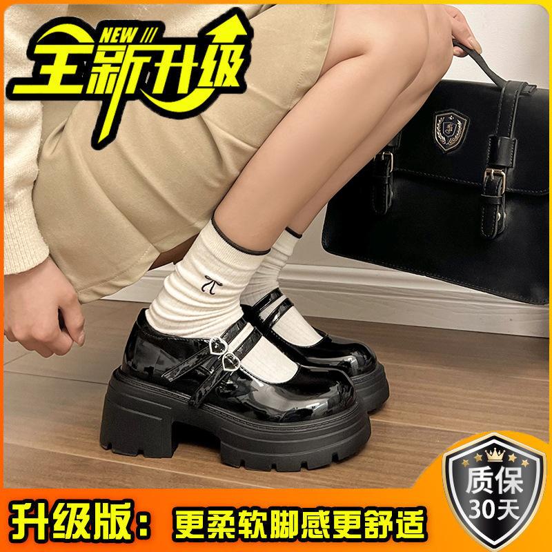 British style retro girls leather shoes summer new soft sole one pedal loafers college style Mary Jane single shoes