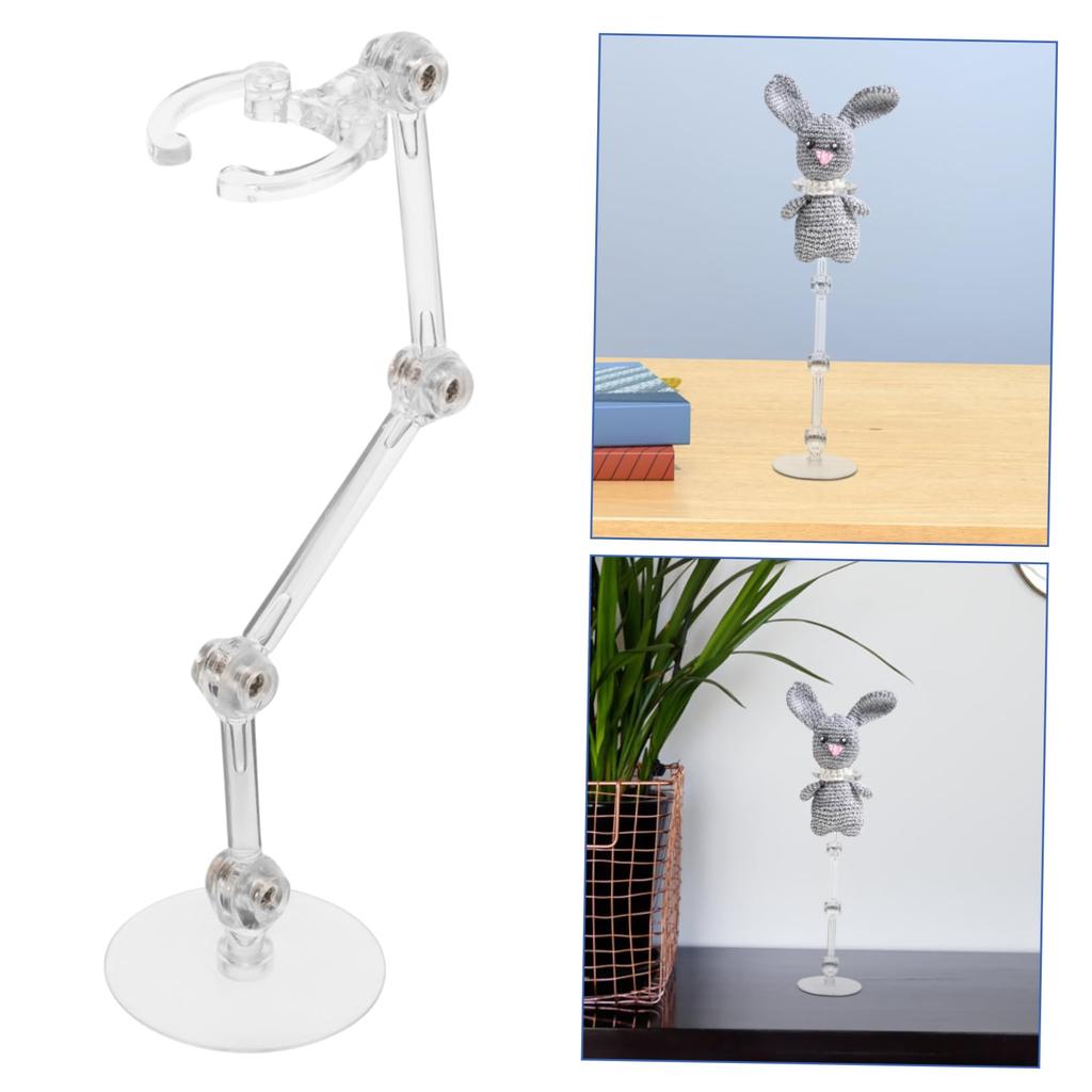 Abaodam Action Figure Set of Transparent Adjustable Display Base Holders for Tabletop Stable Clear 15 X 4 X 4cm Stands, 20, Models, Base, Plastic,