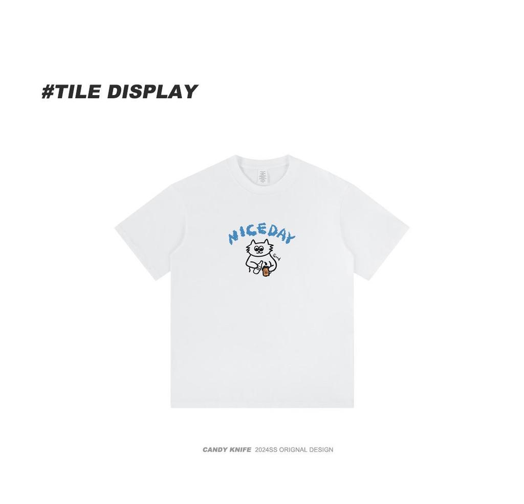 Japanese Cartoon Print Unisex Short Sleeve Crew Neck T-Shirt