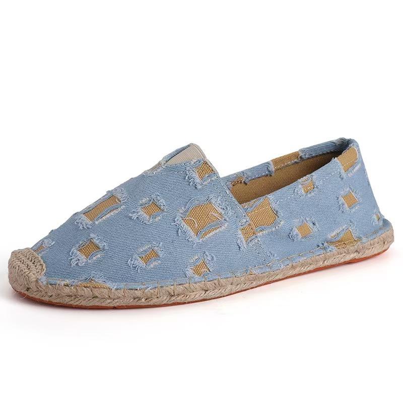 Verschleißfeste Canvas-Herrenschuhe atmungsaktiv faule Ein-Pedal-Gehschuhe Alt-Peking Leinen handgefertigte Stoffschuhe Freizeit-Board-Schuhe