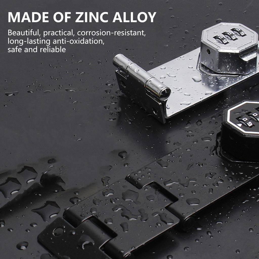 Cabinet Keyless Lock 3-Digit Combination Lock Cabinet Password Hasp Lock for Small Door Cabinets Barn Door Bathroom