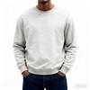 European Classic 2025 Solid Color Men's Loose Hoodie - Simple Round Neck, Autumn/Winter Long Sleeve T-Shirt