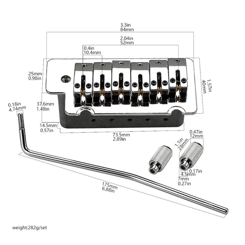 6 String Guitar Bridge Vintage Bent Steel Saddles Electric Guitar Tremolo Bridge Electric Guitar Parts Easy to Use