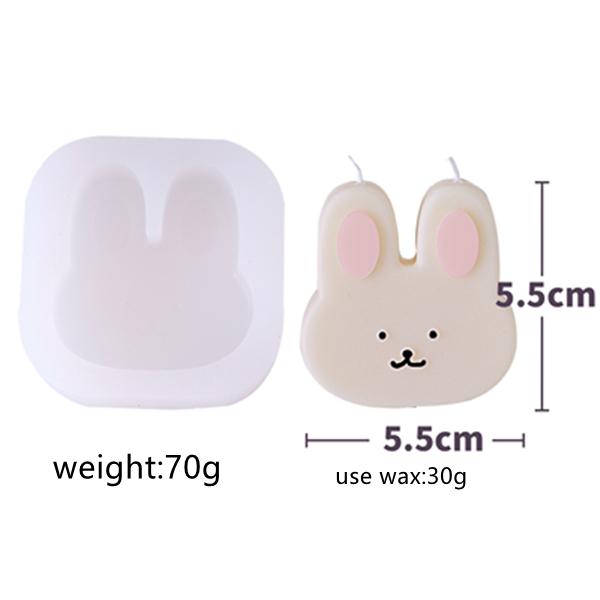 

3d силиконовая форма с милым кроликом, форма для свечи, форма для мыла, пасхальная форма