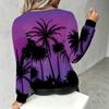 Women Plus Size V Neck Long Sleeve Blouse Vertical Stripe Print Puff Sleeve Casual Office Daily Top