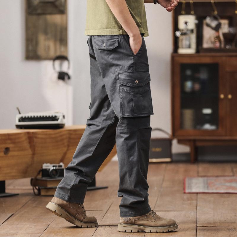 Men's New Overalls, Street Trend, Multi-pocket Straight Trousers, Drape and High Casual Pants, Men's Pants