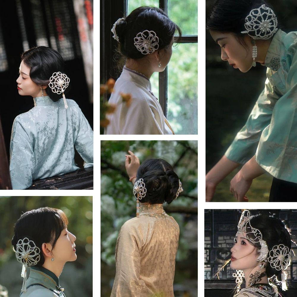 Stjärna Kinesisk Stil Hårklämma Antik Stil Hanfu Hårnål Elegant Cheongsam Huvudprydnad Foto