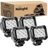 Nilight LED Pods 4PCS 18W 1260lm Flood LED Light Bar Driving Fog Light Off Road Lights Work Light 24V 12V For Motorcycles Van Camper Wagon Car Pickup