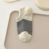 5 Pairs of Women's Spring and Summer Style Pinstripes with Light Mouth Cotton Boat Socks