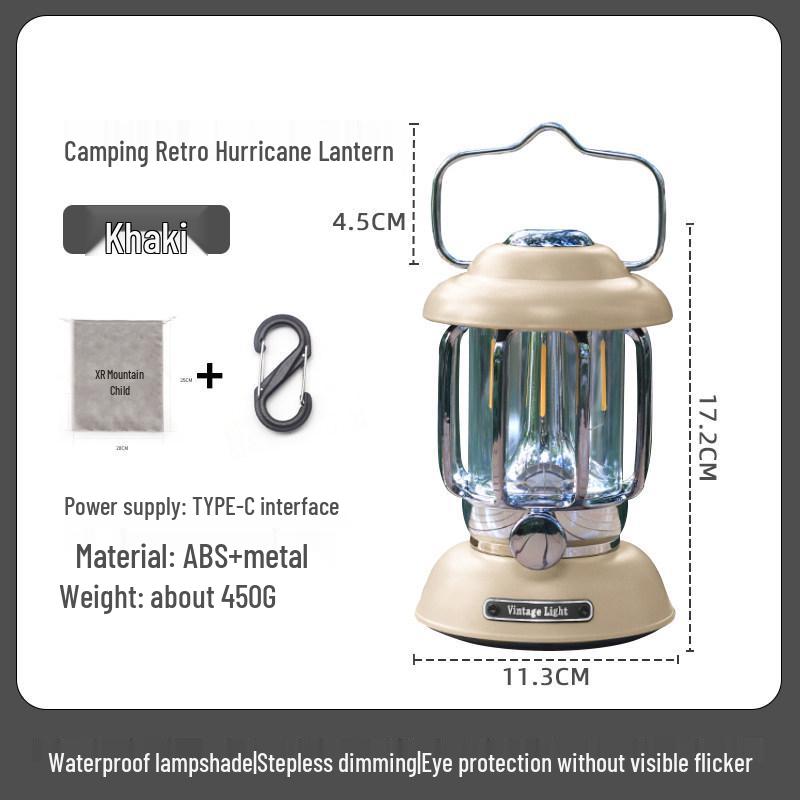 Rechargeable Retro Camping Lantern with Kerosene and Super Long Battery Life