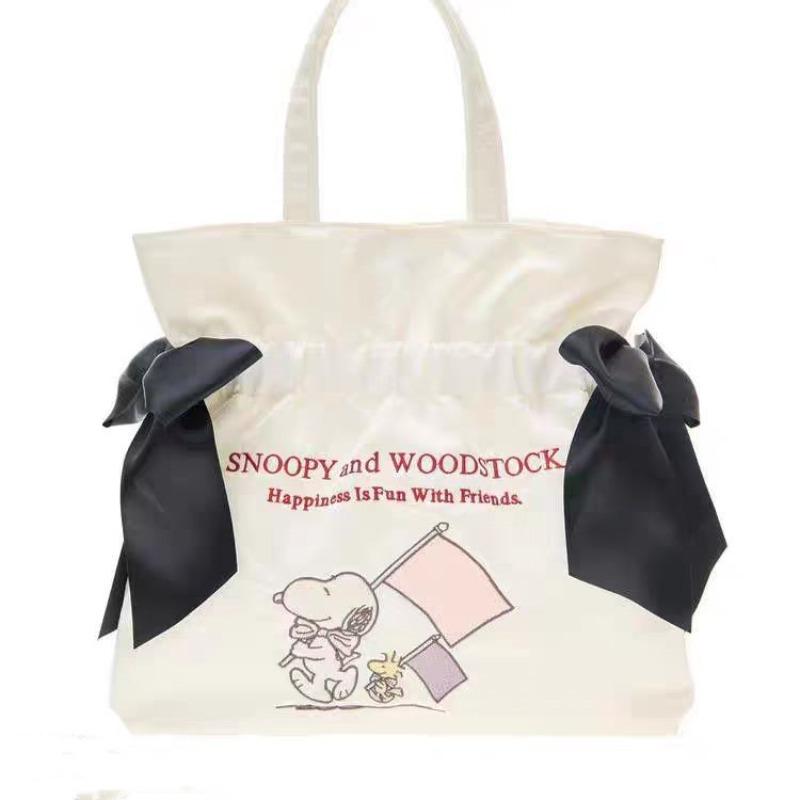 New Snoopy Handbag Bow Cute Girl Ribbon Bag Versatile Bento Bag