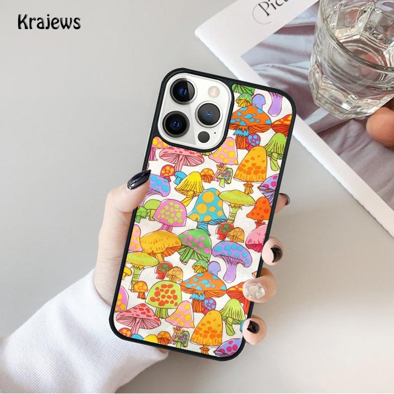Hippie Mushroom Frog Shrooms Phone Case For iPhone 17 Air 16 15 14 Max Plus 11 12 13 Pro Max Phone Cover Coque
