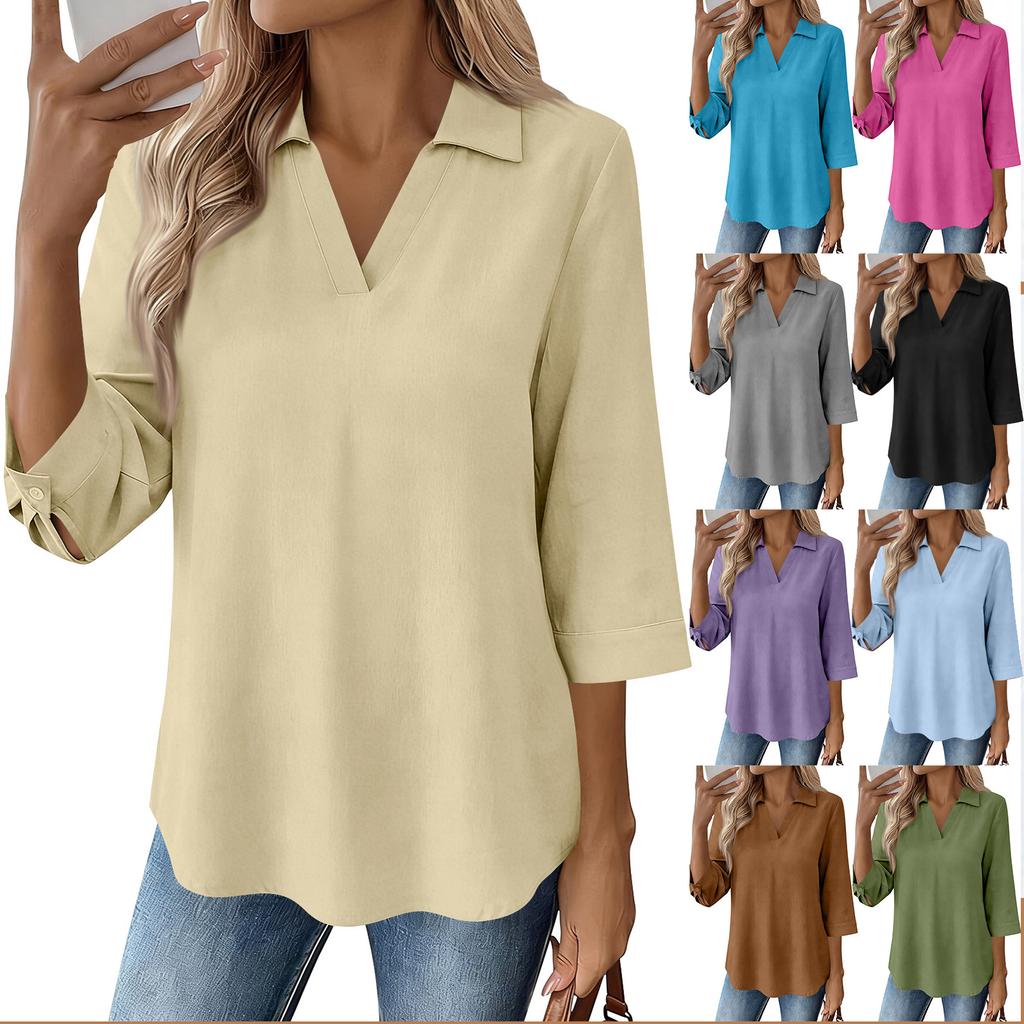 Damesshirts met 3/4 mouwen, grafische T-shirts, casual basic tops, truien