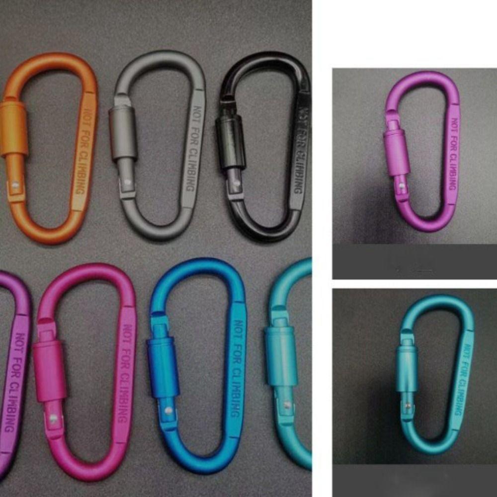 Multi Colors Safety Buckle with Lock D-shape Carabiner New Sports Keychain  Outdoor Tool