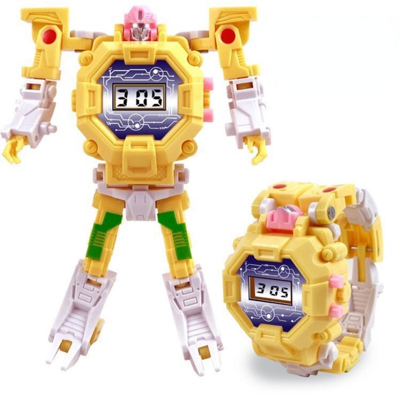 Children's Deformation Watch King Kong Robot Cartoon Elementary School Pupils Diy Toy Boy Girl Electronic Watch Gift
