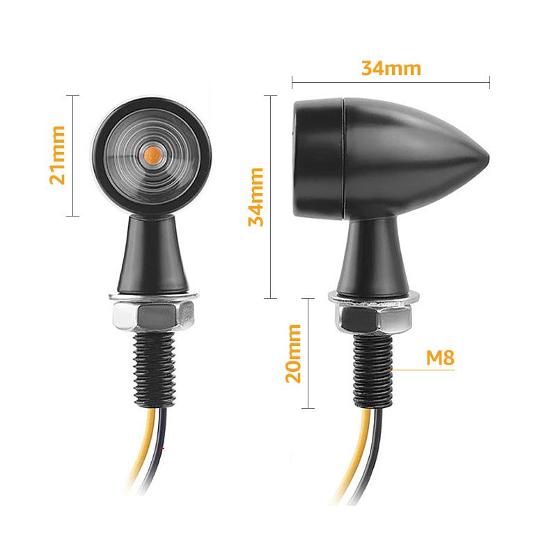 Motorcycle LED Turn Signal Light Bullet Clignotant Moto Flasher Lamp Mini LED Turn Signal Lights 12V 8mm Moto Indicator Blinker