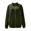 Fashionable Casual Jacket Women Solid Color Zipper Top Outerwear