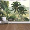 Tropical Plant Printed Tapestry Wall Hanging Palm Tree Home Bedroom Fabric Painting Background  Carpet