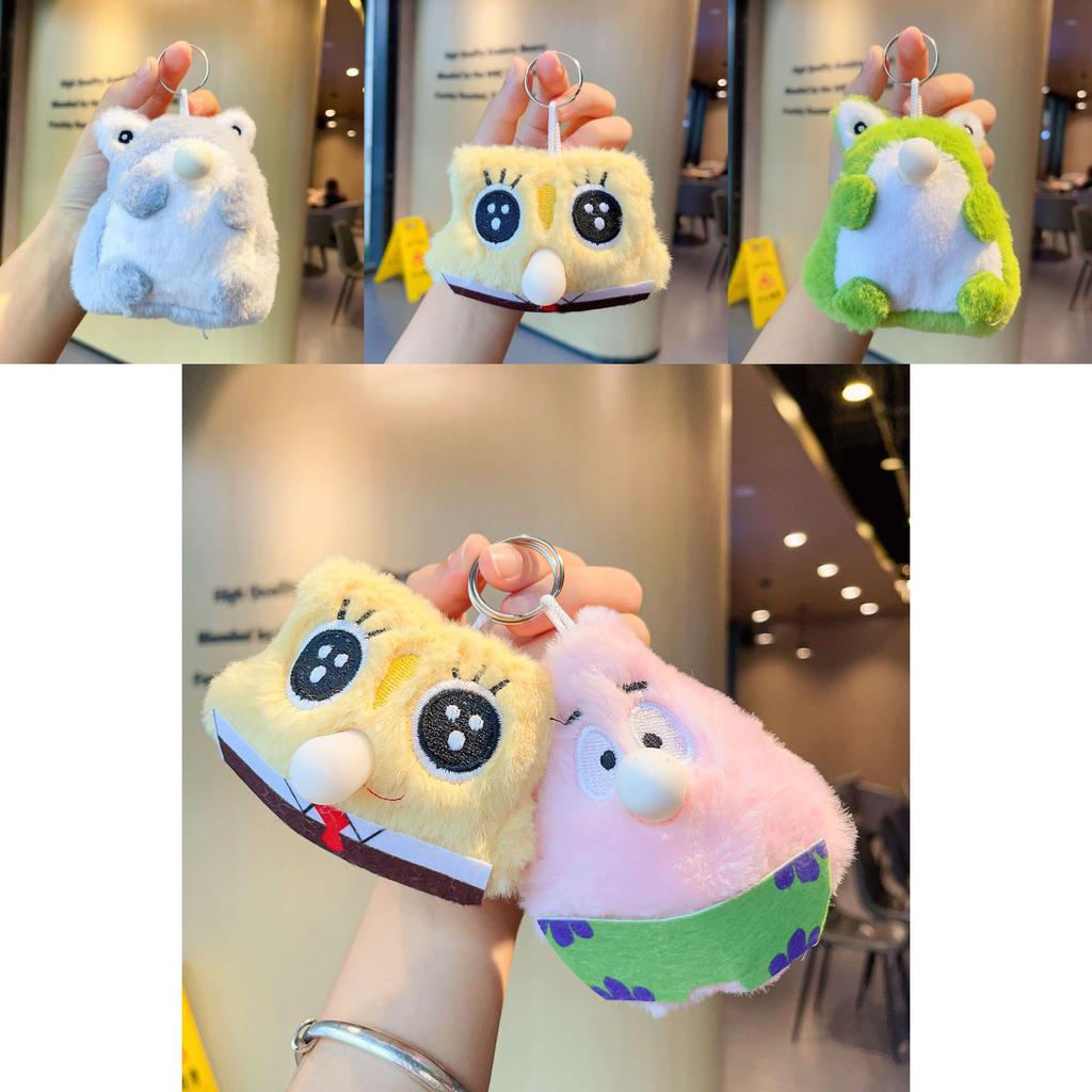 Cute Green Frog Plush Keychain Fun Squeaky Bubble Frog Bag And Car Accessory